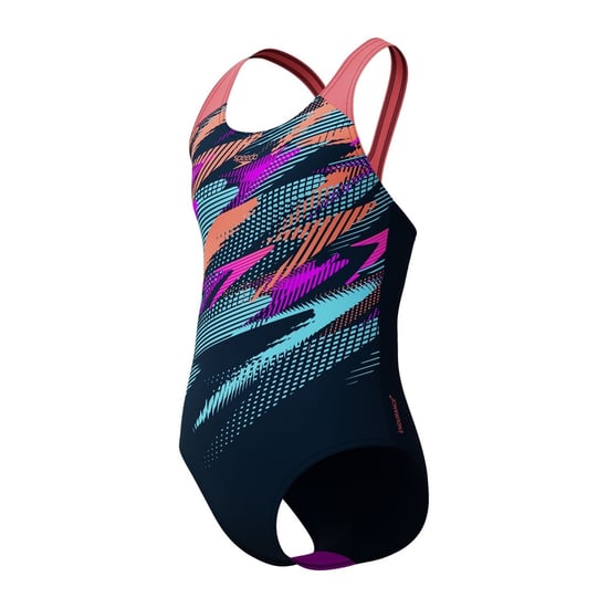 Speedo Digitaal bedrukt eendelig zwempak met print voor tieners (Koraal) - Image 5