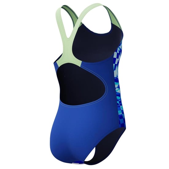 Speedo Girls Mosaic Splashback One Piece Swimsuit (Blue/Dark Blue) - Image 4