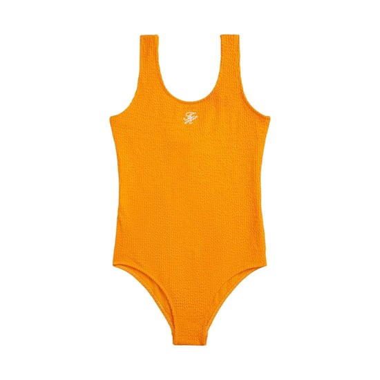 Tommy Hilfiger Eendelig zwempak met ronde hals voor meisjes (Oranje) - Image 2