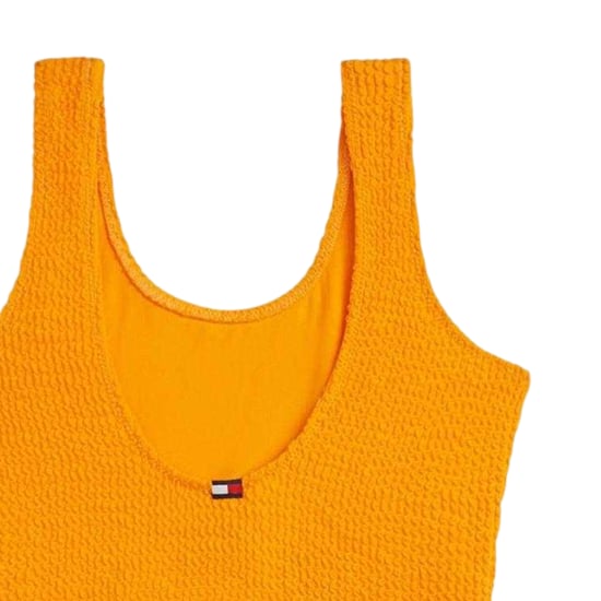 Tommy Hilfiger Eendelig zwempak met ronde hals voor meisjes (Oranje) - Image 3