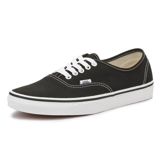 Vans Authentic Unisex Svart Vit Canvas Vulcanised Skate Trainers - Image 3
