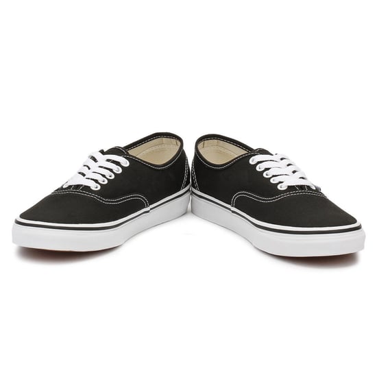 Vans Authentic Unisex Svart Vit Canvas Vulcanised Skate Trainers - Image 5