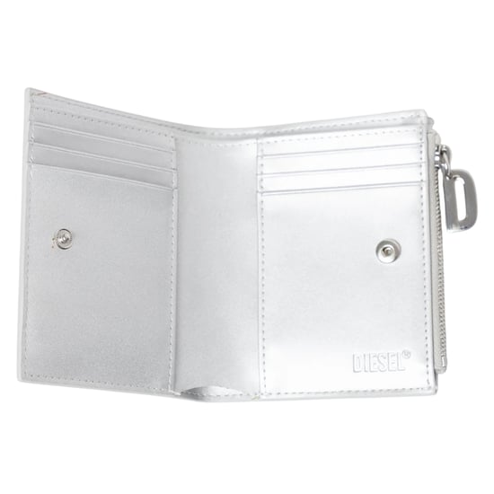 Diesel Bi-Fold Leather Wallet (Silver) - Image 2