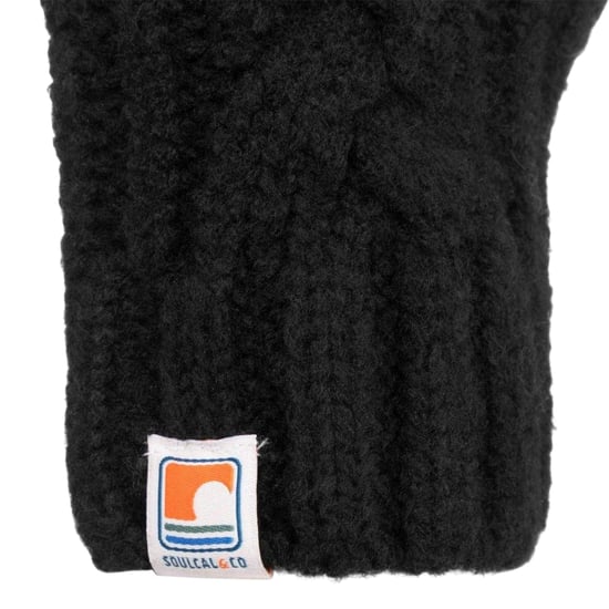 SoulCal Unisex Adult Cable Knit Mittens (Black) - Image 2
