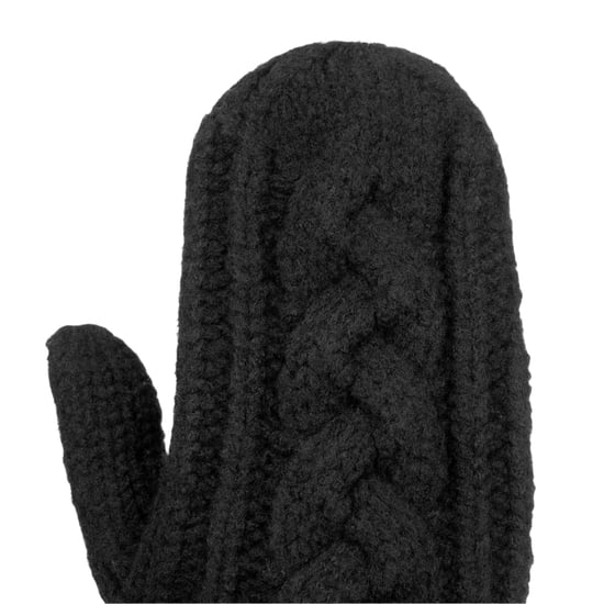 SoulCal Unisex Adult Cable Knit Mittens (Black) - Image 3