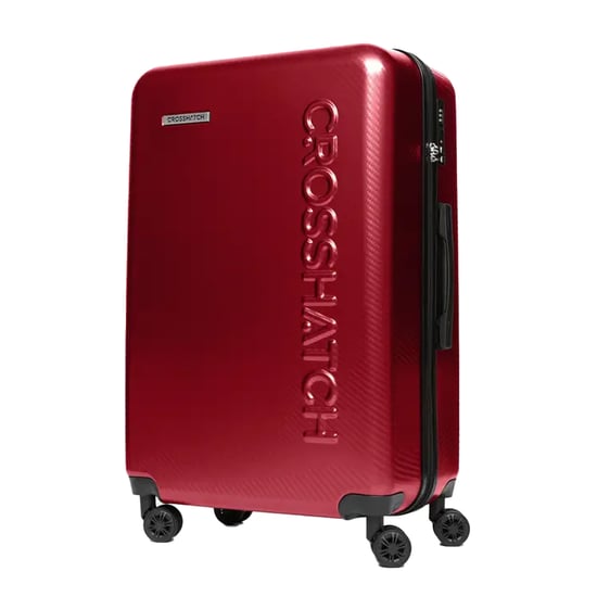 Crosshatch Escapade Embossed 4 Wheeled Suitcase (Pack Of 3) (Dark Red) - Image 2