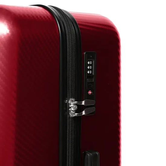 Crosshatch Escapade Embossed 4 Wheeled Suitcase (Pack Of 3) (Dark Red) - Image 3