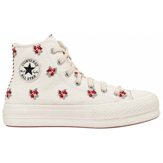 Converse Chuck Taylor Lift Hi Womens White Plimsolls - Image 2