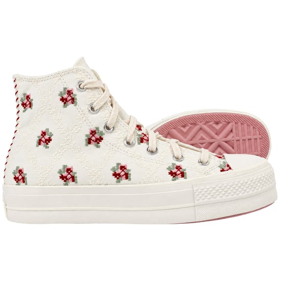 Converse Chuck Taylor Lift Hi Womens White Plimsolls - Image 5