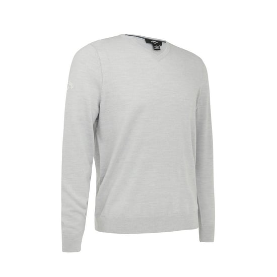 Callaway Mens Ribbed V Neck Merino Sweater (Pearl Blue) - Image 1