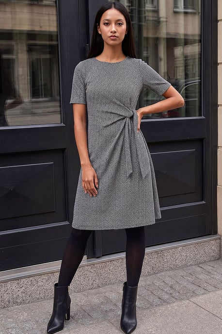 Petite Herringbone Dress - Image 1