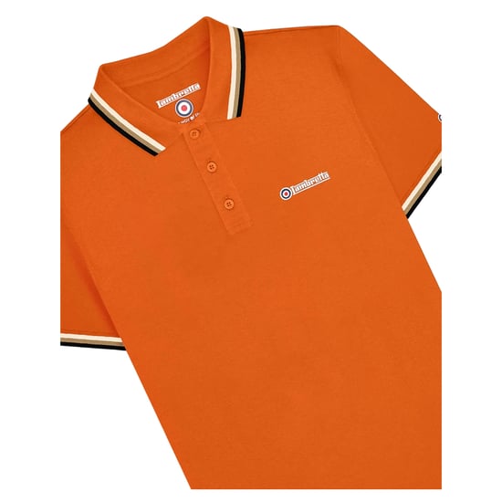 Lambretta Mens Triple Tipped Polo Shirt (Desert Sun/Silver/Cashew/Black) - Image 3