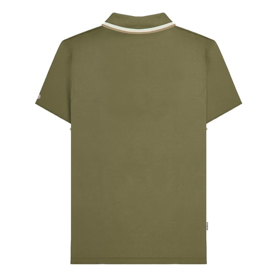 Lambretta Mens Triple Tipped Polo Shirt (Khaki Green/Aqua/Silver/Cashew) - Image 2
