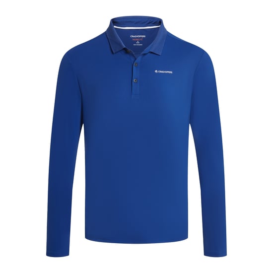 Craghoppers Mens Bramshaw Golf Nosilife Long-Sleeved Polo Shirt (Deep Marina) - Image 2