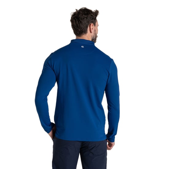 Craghoppers Mens Bramshaw Golf Nosilife Long-Sleeved Polo Shirt (Deep Marina) - Image 3