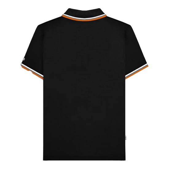 Lambretta Mens Triple Tipped Polo Shirt (Black/White/Grey/Orange) - Image 2