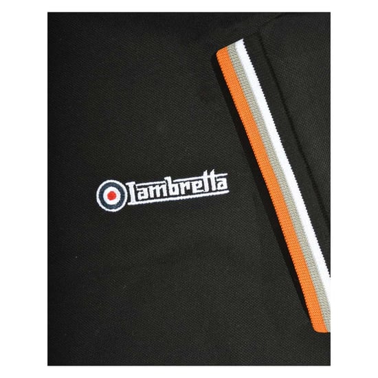 Lambretta Mens Triple Tipped Polo Shirt (Black/White/Grey/Orange) - Image 4