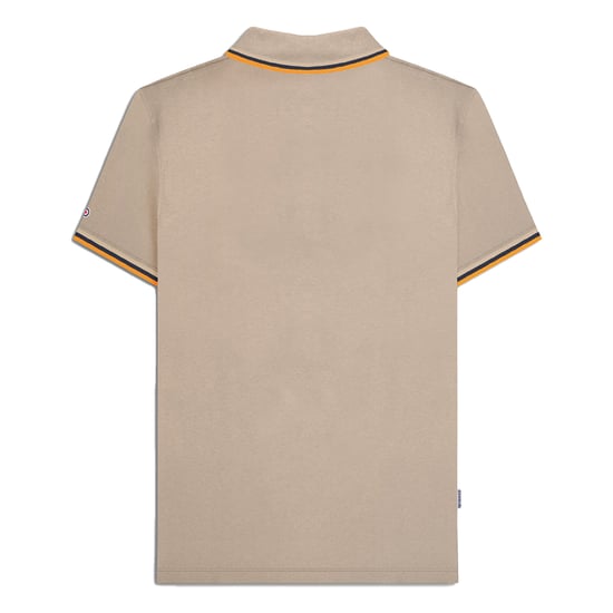 Lambretta Mens Triple Tipped Polo Shirt (Cashew/White/Navy/Apricot) - Image 3