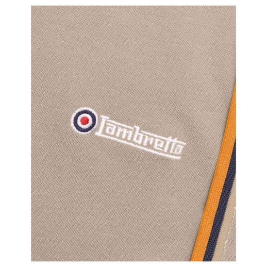 Lambretta Mens Triple Tipped Polo Shirt (Cashew/White/Navy/Apricot) - Image 6