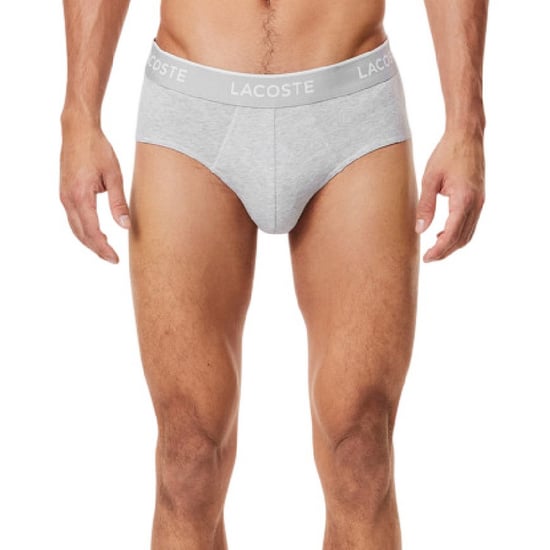 Lacoste Mens Logo Briefs (Pack of 3) (Black/White/Grey) - Image 2