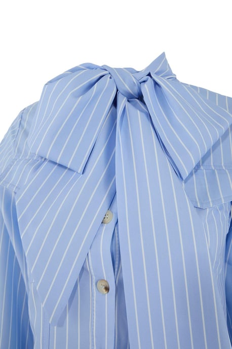 Trendyol Modest Dames Blauw Gestreept Lang Regular fit Modest Overhemden - Image 4
