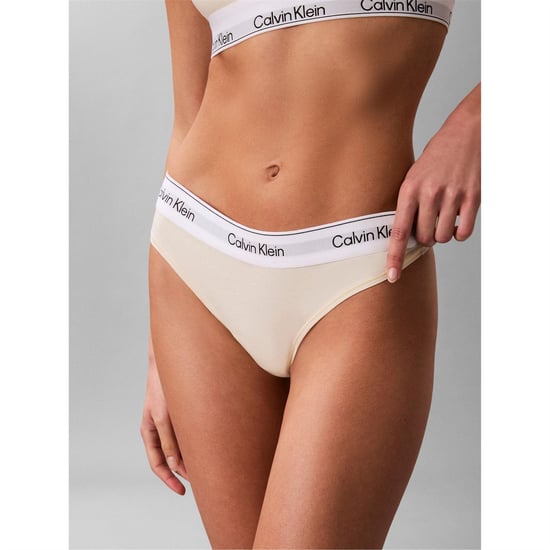 Calvin Klein Dames/Dames Logo Katoenmix String (Gele peer) - Image 2