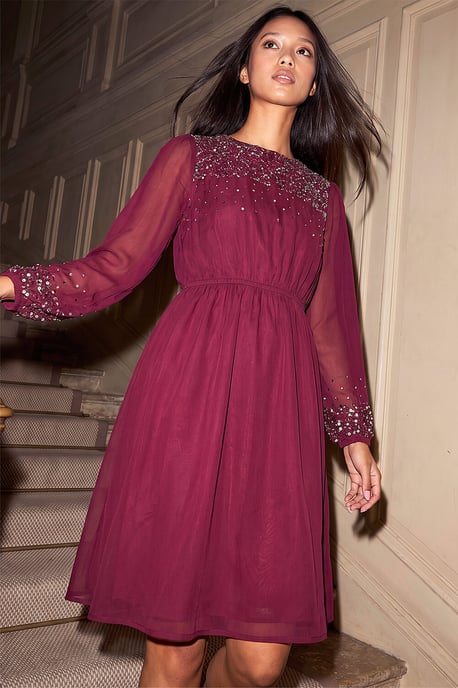 Petite Short Beaded Dress - Image 1