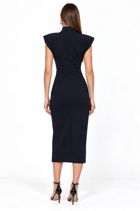 Women’s Half Turtleneck Midi Dress - Image 3