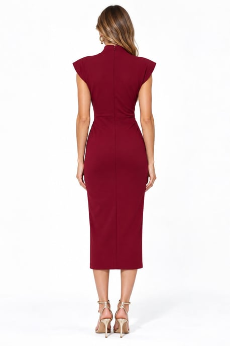 Women’s Half Turtleneck Midi Dress - Image 3