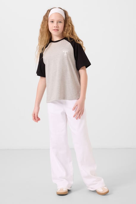 T-shirt met ronde hals, tekstprint en relaxed fit - Image 3