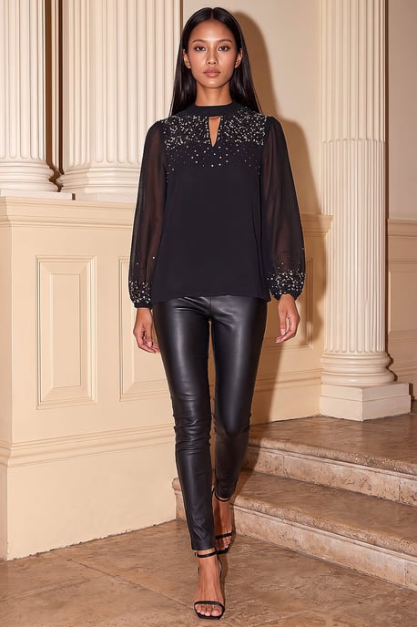 Petite Beaded Keyhole Top - Image 2