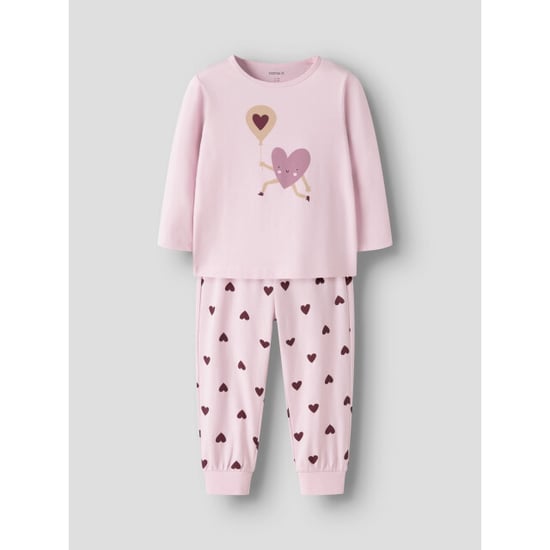 Name It Meisjes lange pyjama set nmfnightset cutie heart hartjes print - Image 2