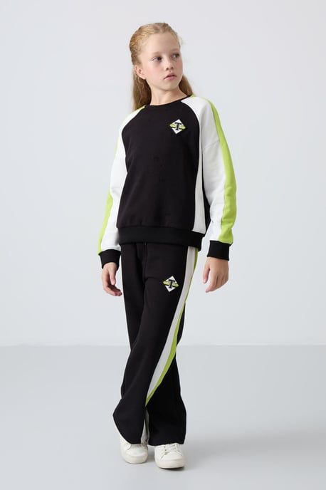 Trainingspak met colour-blocking en wijde pijpen - Image 1