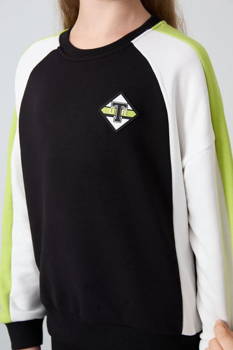Trainingspak met colour-blocking en wijde pijpen - Image 4
