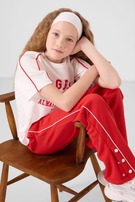 Button Detail Wide Leg Tracksuit Set - Image 1