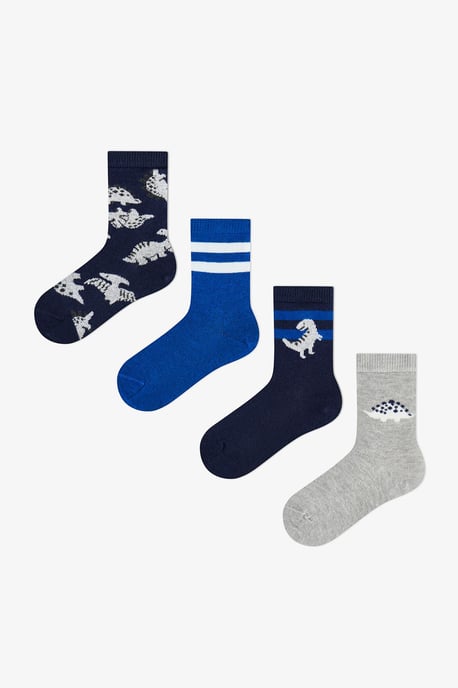 Mellow Rex 4-pack enkelsokken met dinosaurussenprint - Image 1