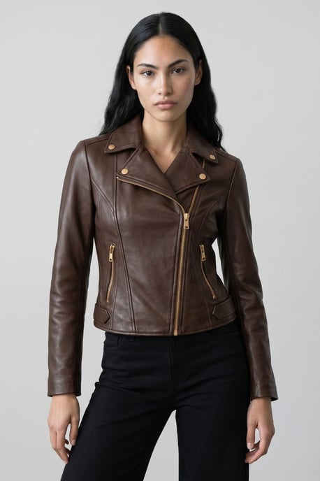 Real Leather jacket in Chocolate - Image 1