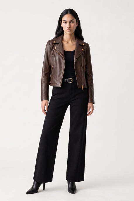Real Leather jacket in Chocolate - Image 2
