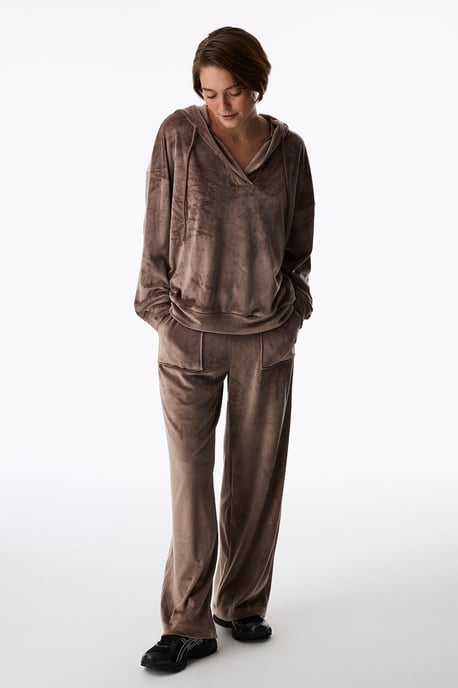 Soft Velvet Front Pocket Trousers - Image 1