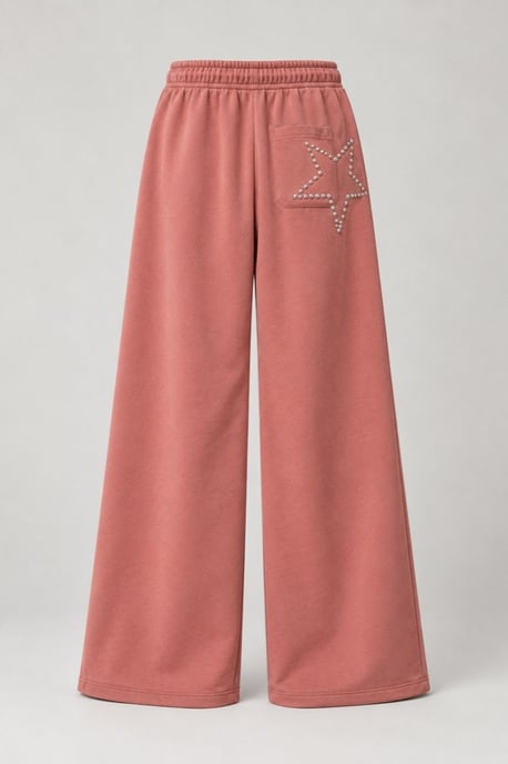 Wide Leg Pants with Star Detail - Image 2