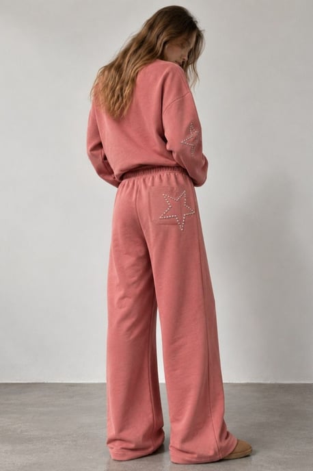 Wide Leg Pants with Star Detail - Image 3