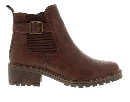 Platino Womens Ankle Boots Melanie Zip Fastening brown - Image 2