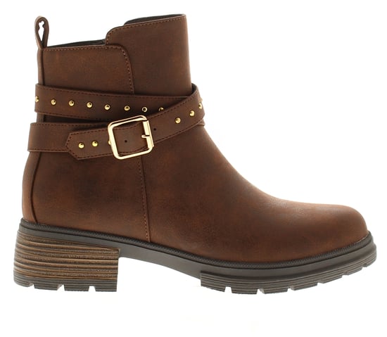 Apache Womens Ankle Boots Millie Pu Zip Fastening brown - Image 2