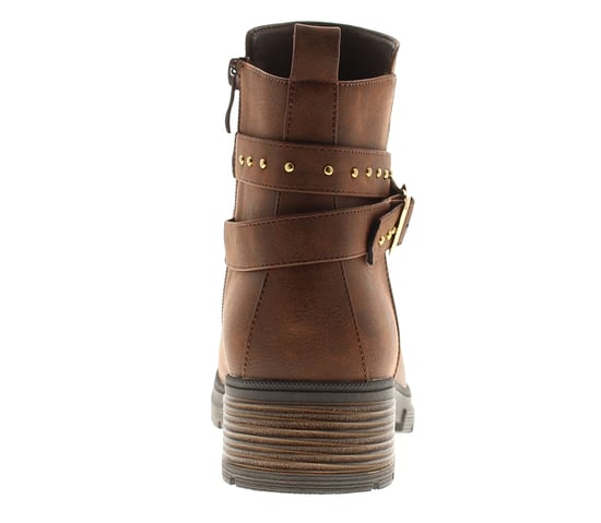 Apache Womens Ankle Boots Millie Pu Zip Fastening brown - Image 4