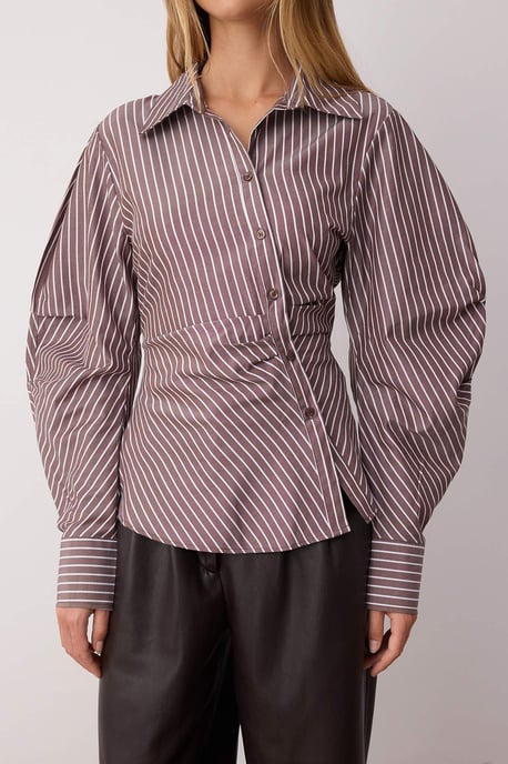 TRENDYOLMİLLA Meisjes Bruin Effen Lang Slim fit Overhemden - Image 2
