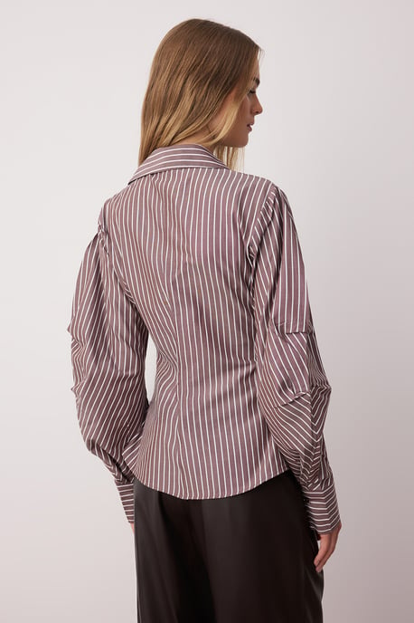 TRENDYOLMİLLA Meisjes Bruin Effen Lang Slim fit Overhemden - Image 3
