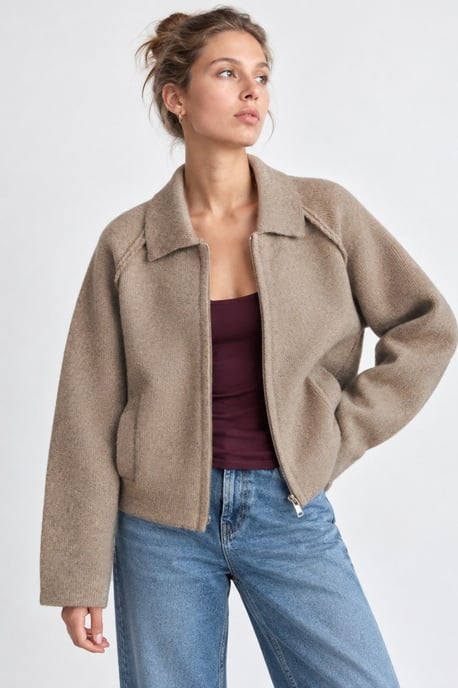Soft Touch Zip-Up Knit Cardigan - Image 2