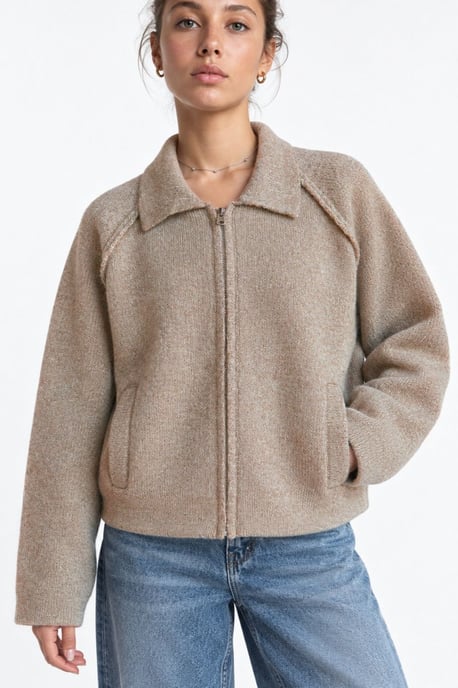 Soft Touch Zip-Up Knit Cardigan - Image 4