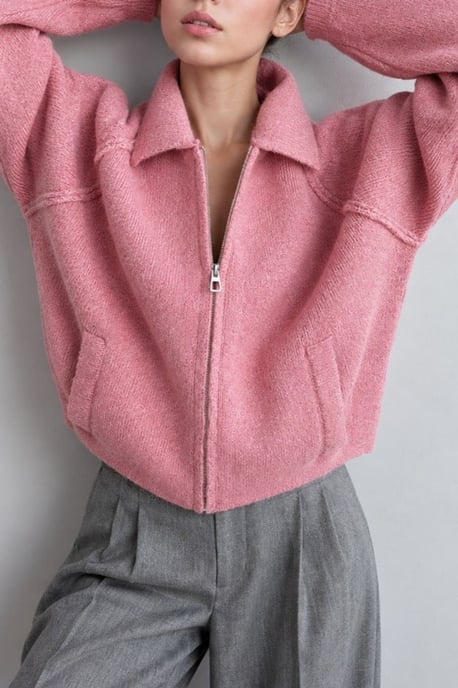 Soft Touch Zip-Up Knit Cardigan - Image 2