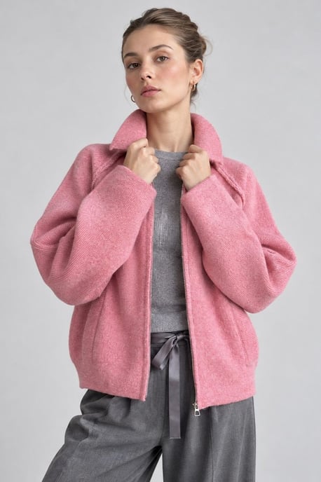 Soft Touch Zip-Up Knit Cardigan - Image 4